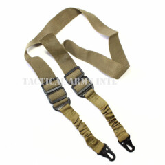 Tactical HIGH STRENGTH Dual 2 Two Point Bungee Sling Quick Release FDE Earth USA
