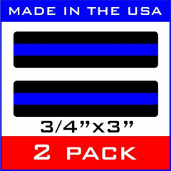 (2) Thin Blue Line Weatherproof Tactical Helmet Decals Stickers Police Gear