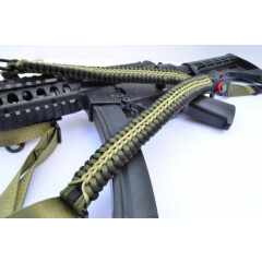 Tactical 550 Paracord Rifle Gun Shotgun Sling 1 Point Compass & Flint CROCODILE