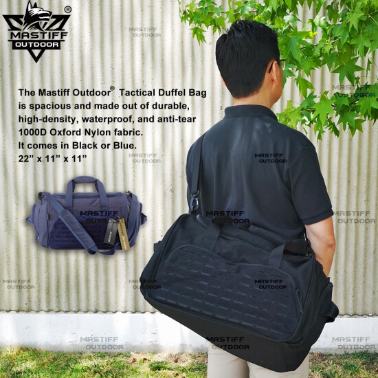 Mastiff Outdoor Tactical Duffel Bag 1000D Nylon MOLLE Military Travel Duffle {17}