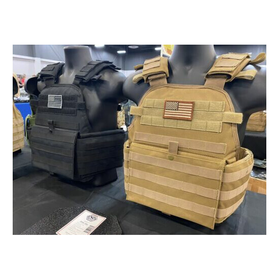 Tactical Vest COYOTE FDE Tan Plate Carrier W/ 2 10x12 Curved PLATES *IN STOCK** {10}