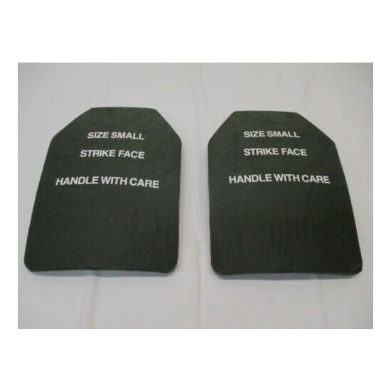 (2) BODY ARMOR INSERTS LEVEL 3 CERAMIC STRIKE PLATES SMALL 9x12 FRONT & BACK {1}