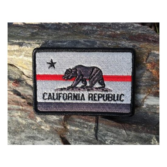 Thin Red Line California State Flag Patch, Firefighters {1}