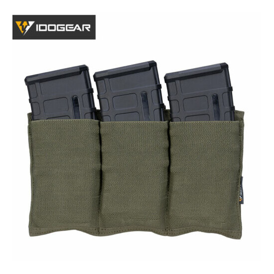 IDOGEAR Tactical 5.56 Magazine Pouch Fast Draw MOLLE Paintball Triple Mag Pouch {15}