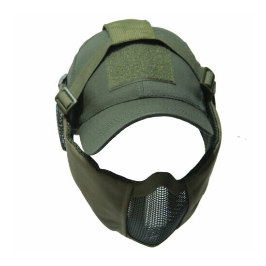 Tactical Foldable Camouflage Mesh Mask With Ear Protection With Cap For Hunting {11}