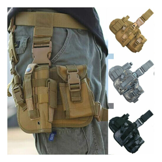 Outdoor Adjustable Hunting Molle Tactical Pistol Gun Holster Bullet Pouch Holder {6}