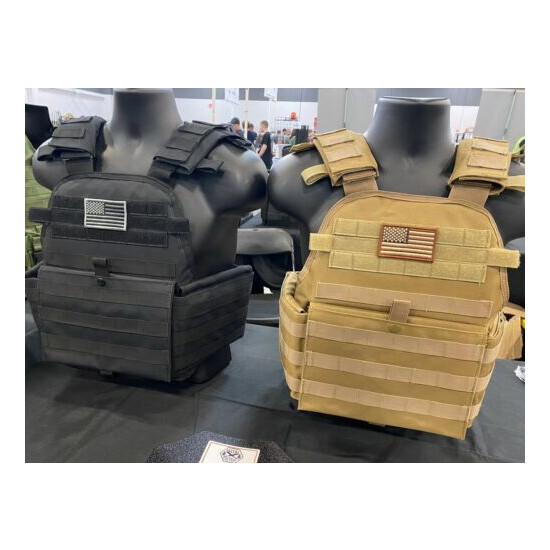 Tactical Vest COYOTE FDE Tan Plate Carrier W/ 2 10x12 Curved PLATES *IN STOCK** {9}