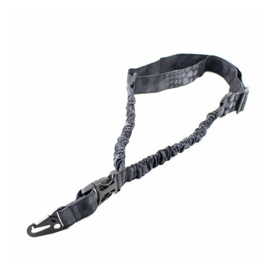 Tactical 1000D Nylon One Point Bungee Rifle Gun Sling Belt Strap with Metal Hook {4}