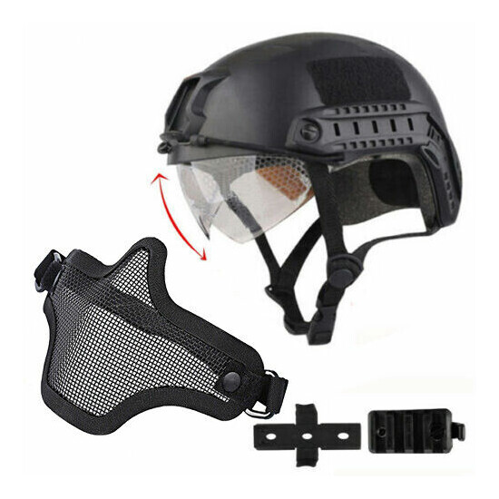 Tactical Airsoft Paintball Military Protective SWAT Helmet w/ Goggle + half Mask {1}