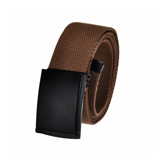 Men's Golf Belt in 1.5 Black Flip Top Buckle with Adjustable Canvas Web Belt {10}