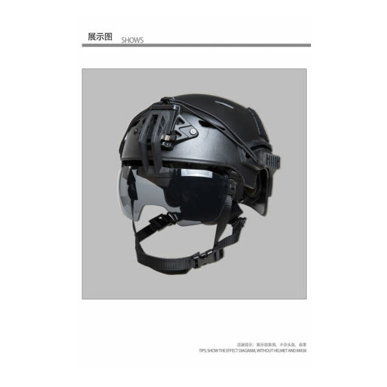 FMA 3mm Lens Wind Goggles Visor Shroud Mount Fixed Arm for Caiman Helmet Antifog {11}