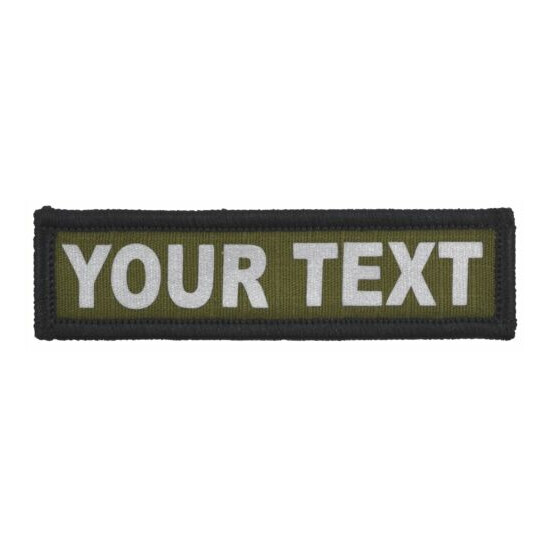 Custom Text Reflective Patch - Multiple Sizes Military/ Patch Hook Backing {14}