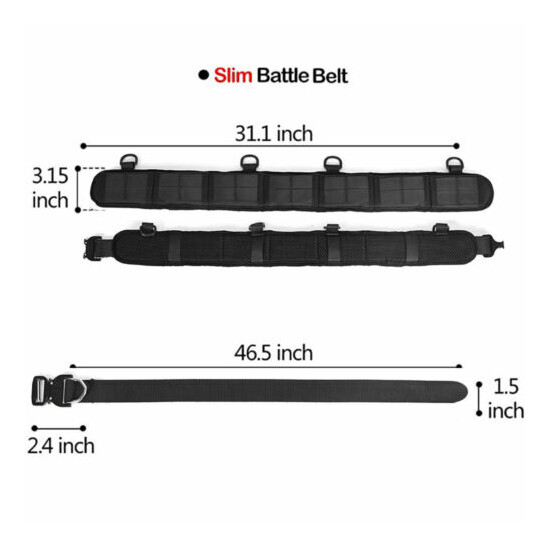 Tactical Molle Padded Waist Belt Quick Release Combat Battle Belt Strap Buckle {6}