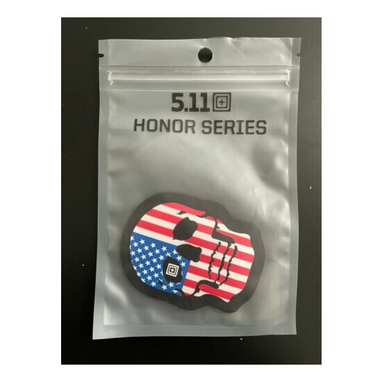 NEW 5.11 Tactical Painted American Flag Skull Hook Back Morale Patch 81729C {1}