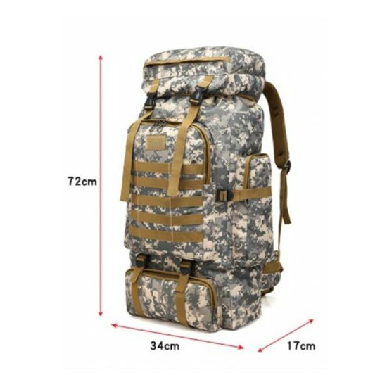 LARGE 70L MOLLE Lined Tactical Backpack Military Camping Desert Digital {9}