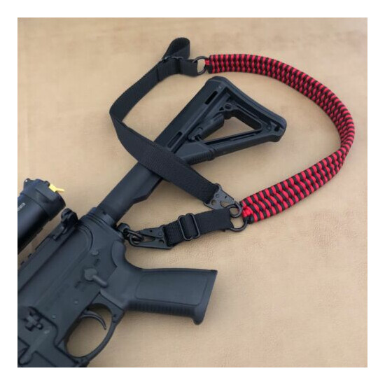 Tactical Single/Two Point HK Clip Handmade Paracord Gun Rifle Sling Quick Adjust {7}