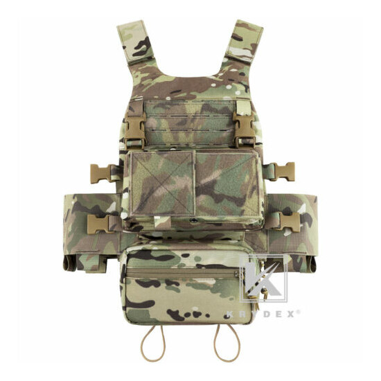 KRYDEX Slick Plate Carrier & Micro Fight Placard & Mag Pouch & Drop Pouch Camo {1}