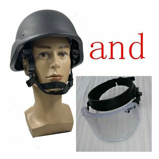 UHMW-PE Ballistic IIIA Bullet Proof BK M88 Full Helmet w/ Face Guard Shield Mask {1}
