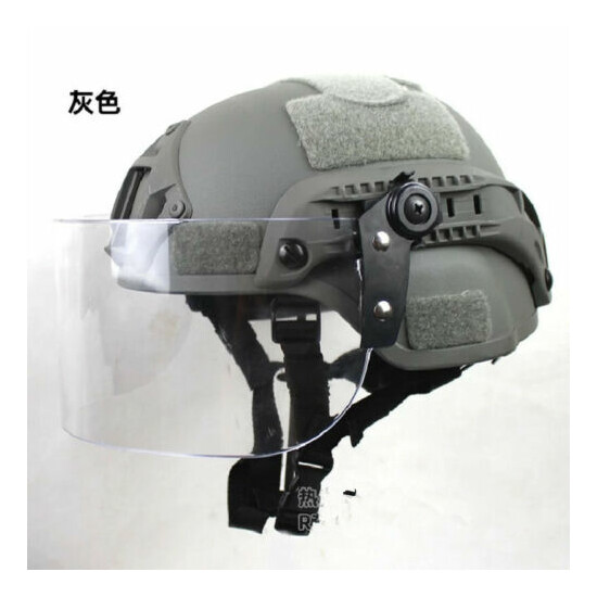 MICH2000 Tactical Action Version Helmet w/Visor Patrol CS Anti Riot Protect Mask {6}