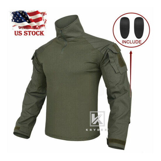 KRYDEX G3 Combat Shirt Tops Army Uniform with Tactical Elbow Pads Ranger Green {1}