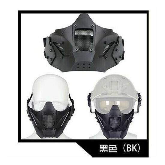 Tactical Half Face Guard Mask Protector For Helmet ( Two Ways To Wear Band/Rail) {12}