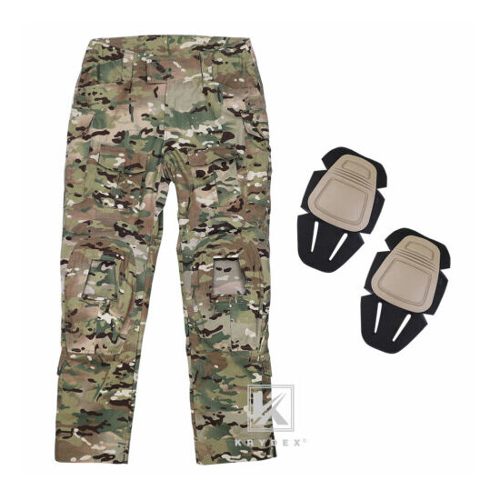 KRYDEX G3 Combat Uniform Set Tactical Shirt & Trousers & Knee Pads Multicam Camo {9}