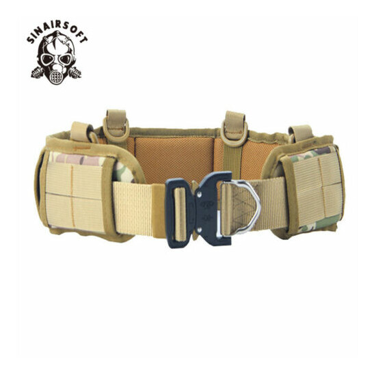 Tactical Molle Padded Waist Belt Quick Release Combat Battle Belt Strap Buckle {2}