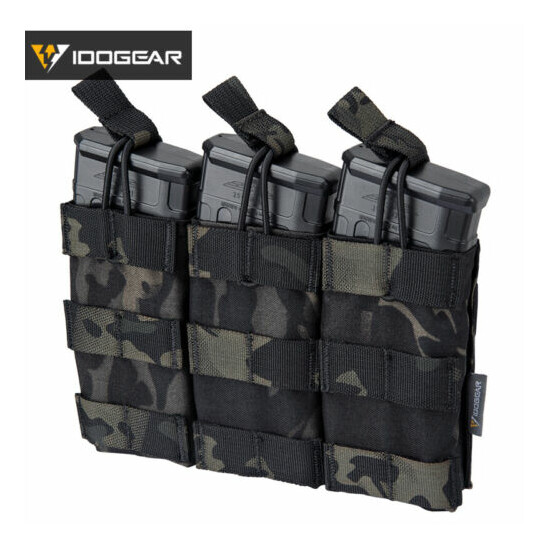 IDOGEAR Tactical 5.56 .223 Mag Pouch MOLLE Modular Triple Open Top Hunting Gear {17}