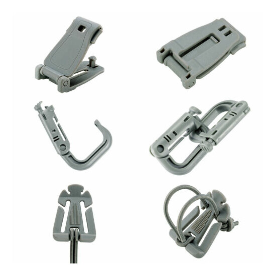 Pack of 30 Grey Tactical Web Dominator Gear Clip Set Elastic Cord for Molle Belt {3}