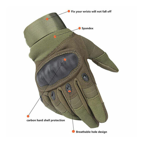 Tactical Hard Knuckle Full Finger Gloves Hunting SWAT Army Military Combat CS {3}