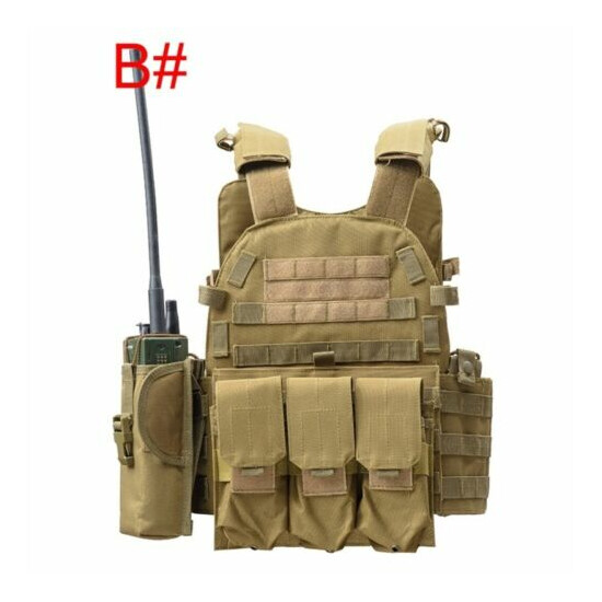 Outdoor Tactical Vest Airsoft Paintball Game Body Armor Molle Plate Carrier Vest {14}