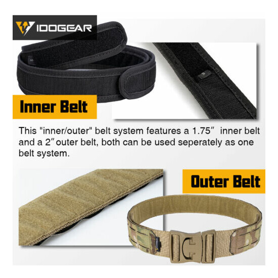IDOGEAR Tactical Belt Combat 2" Quick Release Metal Belt Paintball Two-in-One  {9}