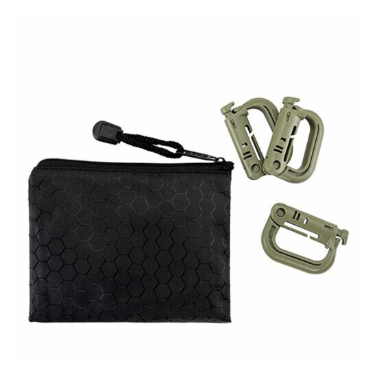 10 Pcs Multipurpose D-Ring Grimloc Locking for Molle Webbing with Zippered Pouch {13}