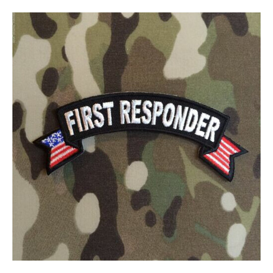 First Responder Small American Flag Rocker Patch {1}