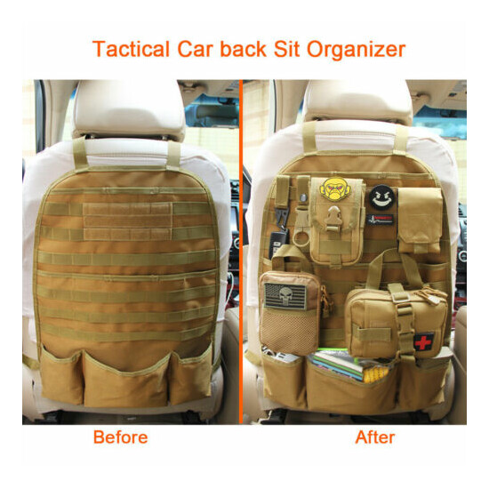 Tactical Molle Car Seat Back Organizer Survival Storage Bag Vehicle Fit  {2}