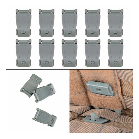 Pack of 30 Grey Tactical Web Dominator Gear Clip Set Elastic Cord for Molle Belt {6}