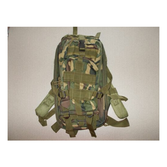 Expandable medium tactical pack backpack woodland camouflage ASC new {1}