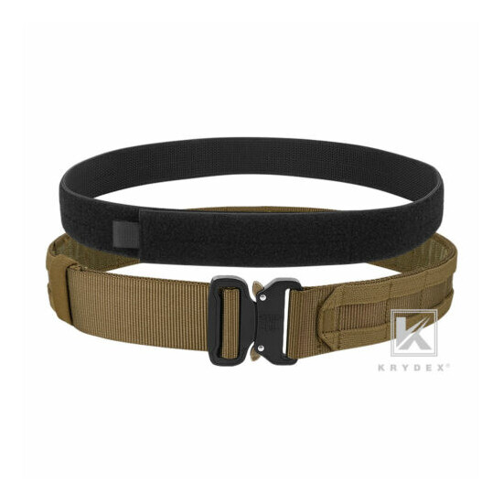 KRYDEX Tactical Belt 1.75 inch Heavy Duty Belt Quick Release MOLLE Coyote Brown {3}