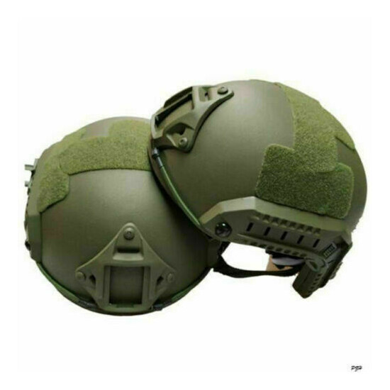 UHMW-PE 3A Ballistic Bullet Proof Helmet Green L + IIIA Bulletproof Mask Shield {2}