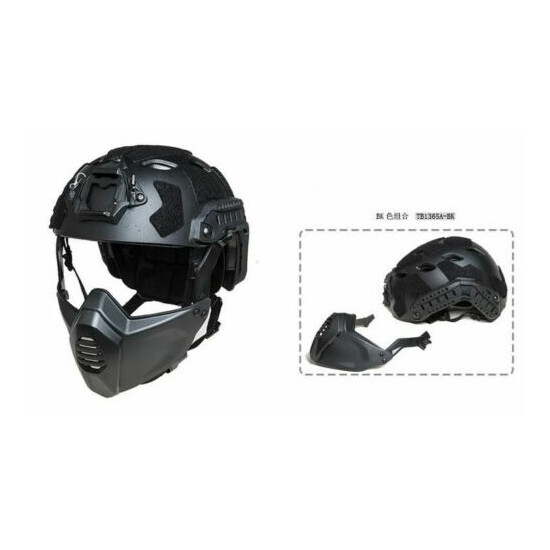 FMA TB1365A Tactical SF Helmet Anti Bump Rescue Hat with Air Hole + Half Mask {8}