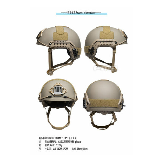 FMA Tactical Airsoft Ballistic Helmet Thicken Protective Motorcycle L/XL TB1322 {5}