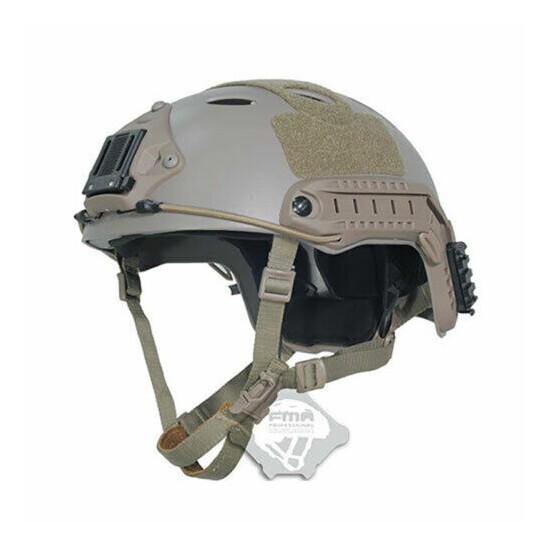 FMA Tactical Airsoft Paintball Fast Helmet PJ Helmet Adjustable Tan M/L/XL {1}
