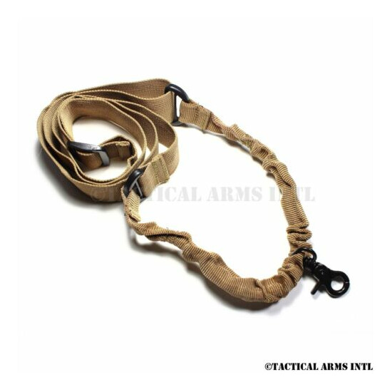 Tactical HIGH STRENGTH Single 1 One Point Bungee Sling Quick Release FDE Earth {1}