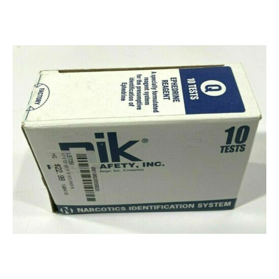 NIK NARCOTICS IDENTIFICATION SYSTEM 800-6085 BOX 10 DRUG TESTS EPHEDRINE TEST Q {1}