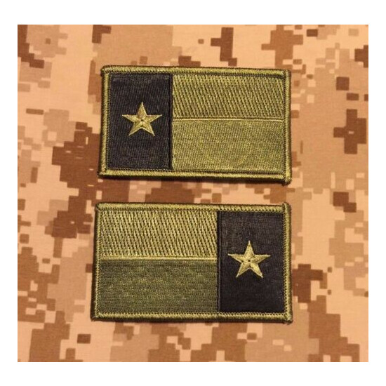 Subdued OD Green TEXAS State Flag Patch {1}