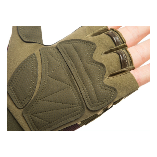 Multicam Tactical Gloves Soft Knuckle Half Finger Military Shooting Gloves  {9}