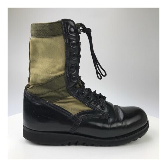 Vtg Altama Jungle Boots Green Canvas Black Leather 8877 Tactical Mens 8W 8 Wide {1}