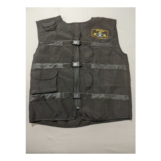 Men's Military Forces Vest XXL Black Cargo Pockets Sleeveless Casual 159 {1}