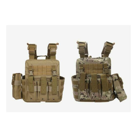 4PCS Tactical Vest Gun Holder Molle Combat Assault Police Hunting Gear Chest Rig {4}