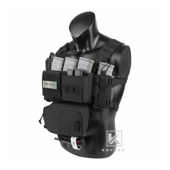 KRYDEX MK3 Micro Fight Chest Rig Tactical Carrier w/ Magazine Mag Pouch Black N {2}